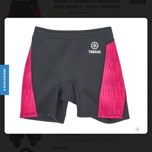 NEW WITH TAGS YAMAHA NEOPRENE RIDE SHORTS IN BLACK AND PINK - Picture 6 of 6